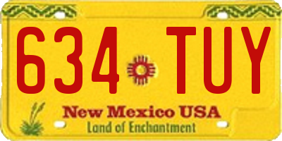 NM license plate 634TUY