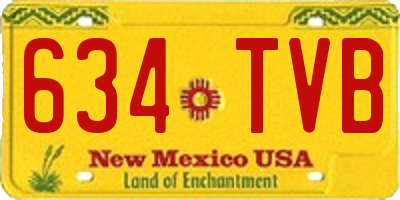 NM license plate 634TVB