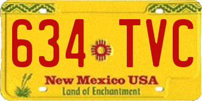 NM license plate 634TVC