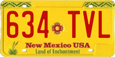 NM license plate 634TVL