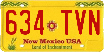 NM license plate 634TVN
