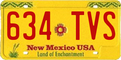 NM license plate 634TVS
