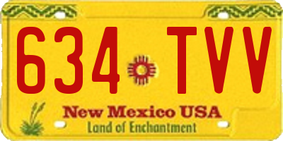 NM license plate 634TVV