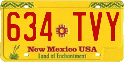 NM license plate 634TVY