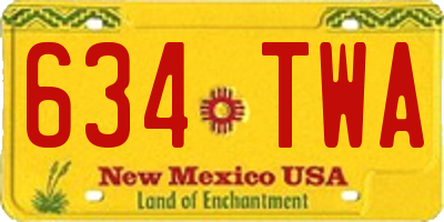 NM license plate 634TWA