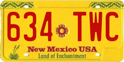 NM license plate 634TWC