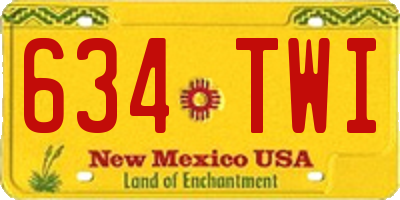 NM license plate 634TWI