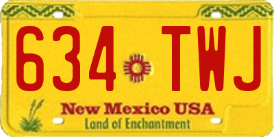 NM license plate 634TWJ