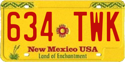 NM license plate 634TWK