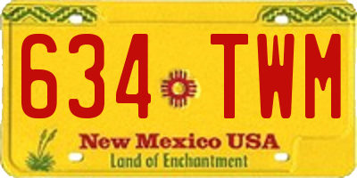 NM license plate 634TWM