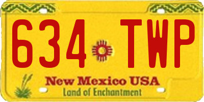 NM license plate 634TWP