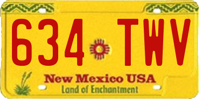 NM license plate 634TWV