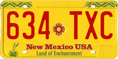 NM license plate 634TXC