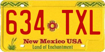 NM license plate 634TXL
