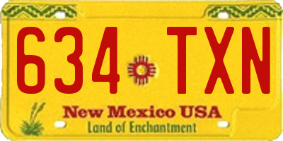 NM license plate 634TXN