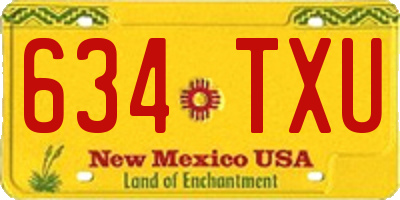 NM license plate 634TXU