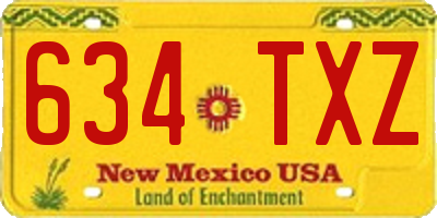 NM license plate 634TXZ