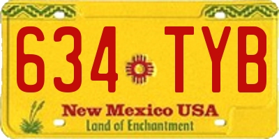 NM license plate 634TYB