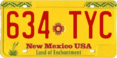 NM license plate 634TYC
