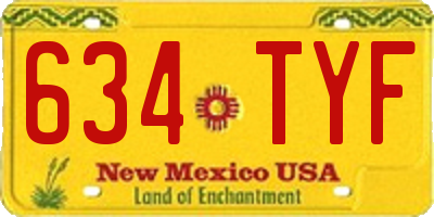 NM license plate 634TYF