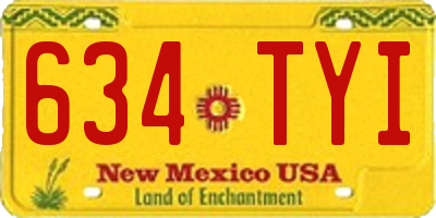 NM license plate 634TYI