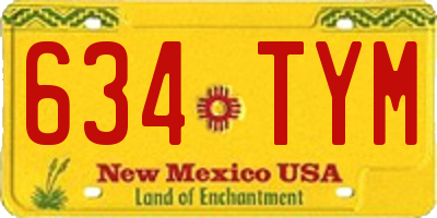 NM license plate 634TYM