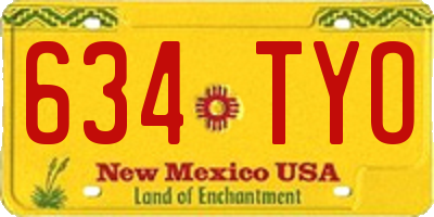 NM license plate 634TYO