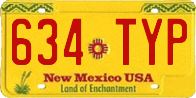 NM license plate 634TYP
