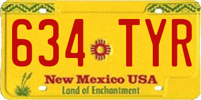 NM license plate 634TYR
