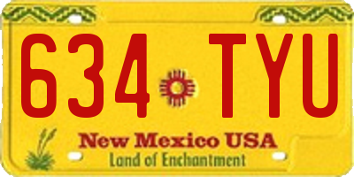 NM license plate 634TYU