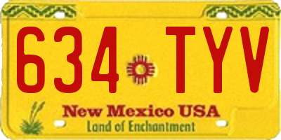 NM license plate 634TYV