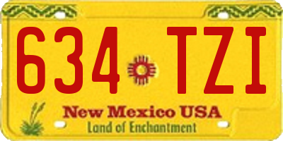 NM license plate 634TZI