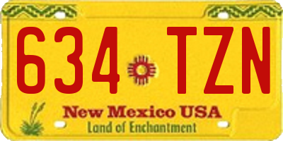 NM license plate 634TZN