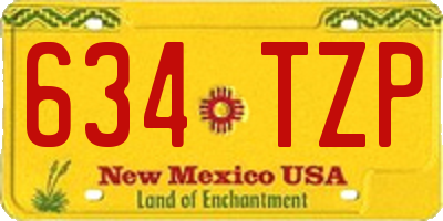 NM license plate 634TZP