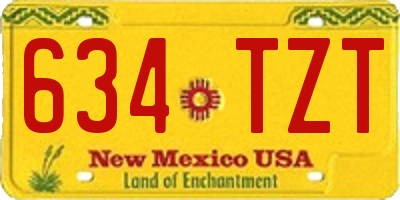 NM license plate 634TZT