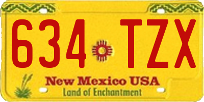 NM license plate 634TZX