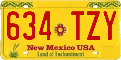 NM license plate 634TZY