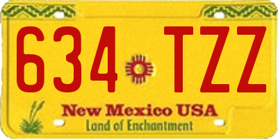 NM license plate 634TZZ