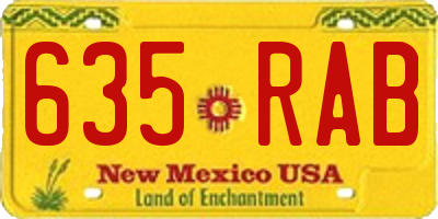 NM license plate 635RAB