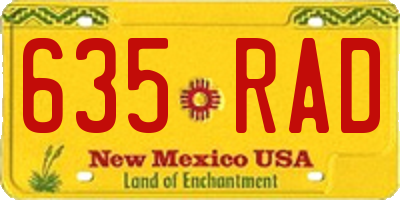 NM license plate 635RAD