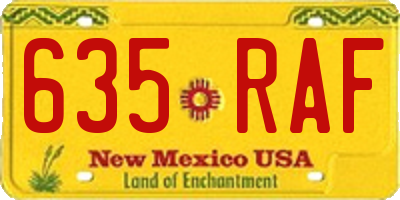 NM license plate 635RAF
