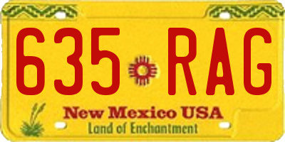 NM license plate 635RAG