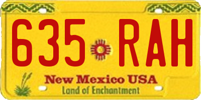 NM license plate 635RAH