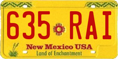 NM license plate 635RAI