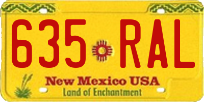 NM license plate 635RAL