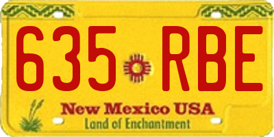 NM license plate 635RBE