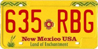 NM license plate 635RBG
