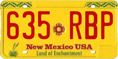 NM license plate 635RBP