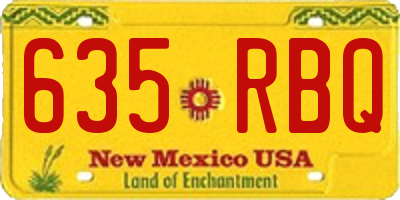 NM license plate 635RBQ