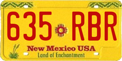 NM license plate 635RBR